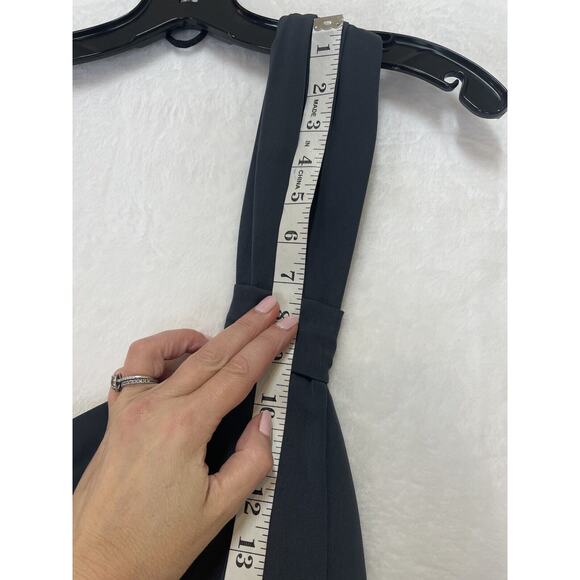 Shona Joy Revolve Core Knot Dress Size 4 Gray Draped Halter Tulip Hem Runs Small - Picture 7 of 16